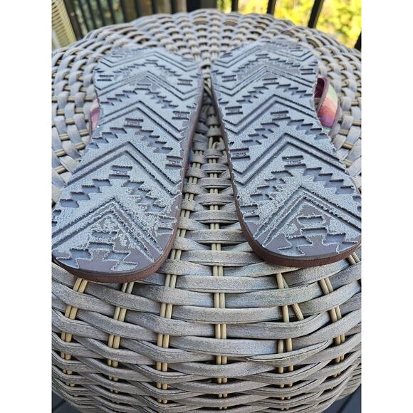 Toms Women's 6 Piper Print Slip On Flip Flops Flats Sandals Stripe Beach - Picture 8 of 9